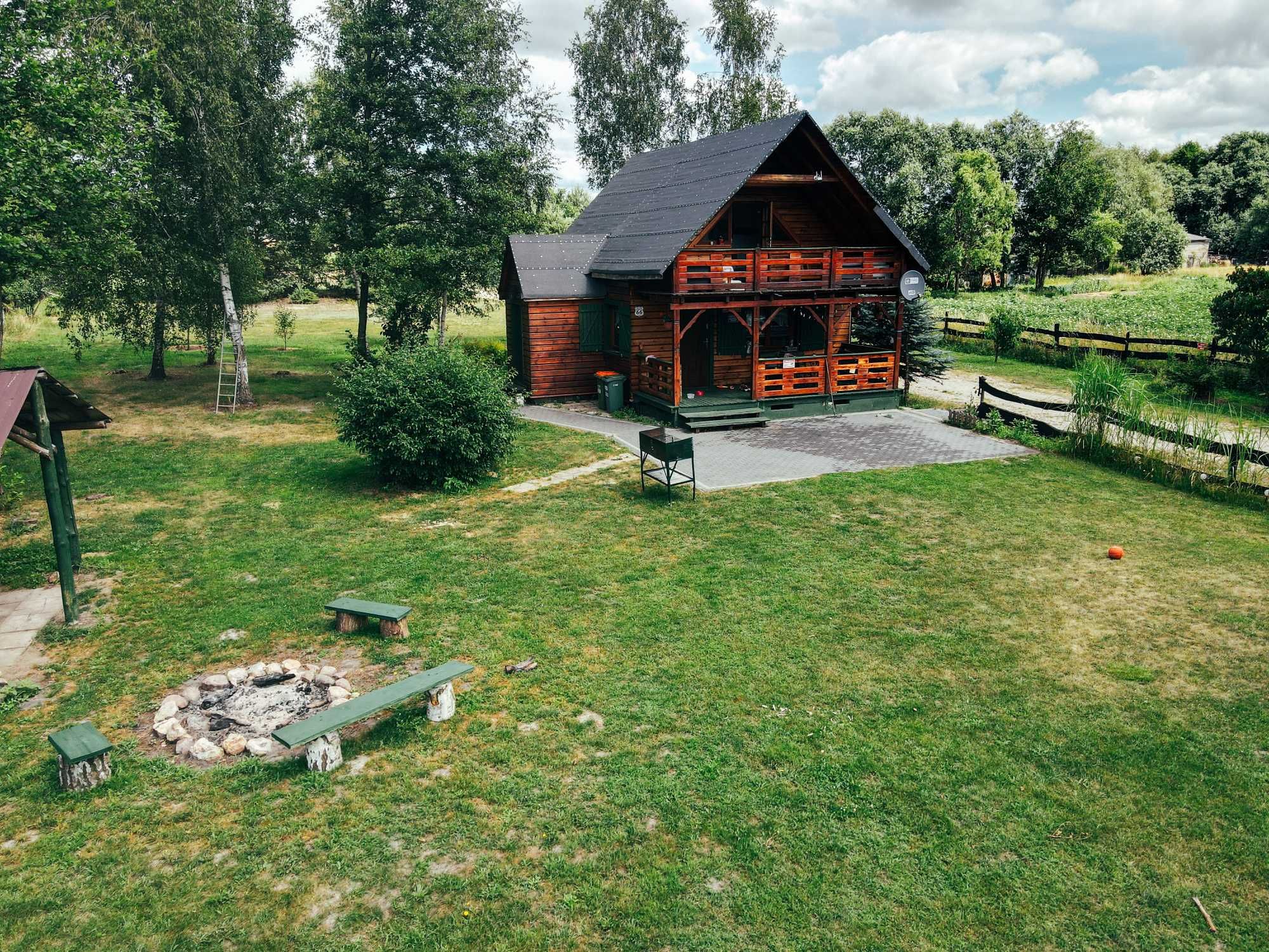 Domek dom drewniany kawalerskie panieńskie  jacuzzi balia przyroda