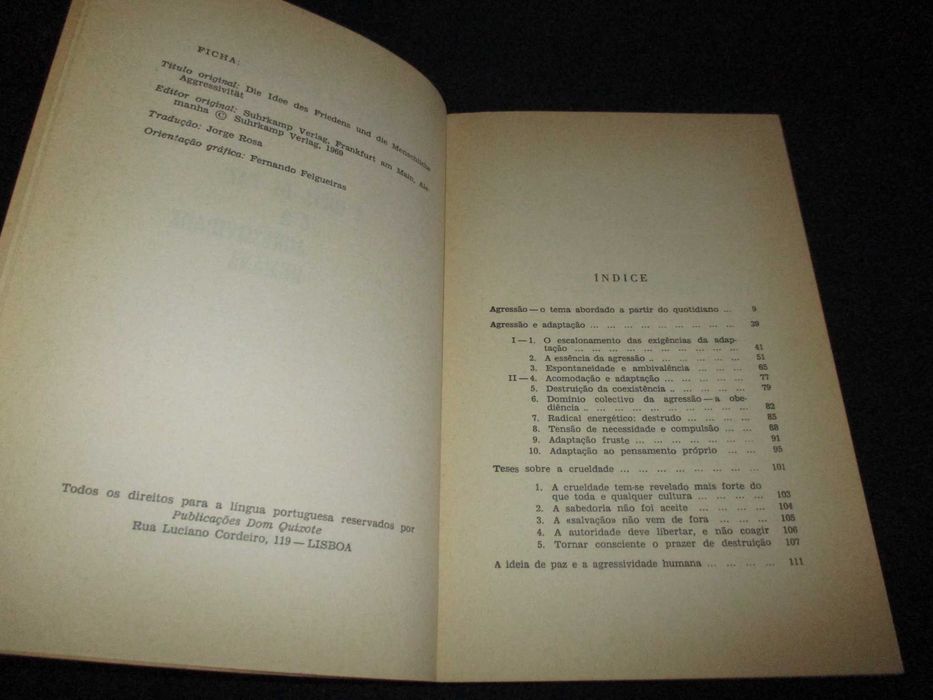 Livro A Ideia de Paz e a Agressividade Humana