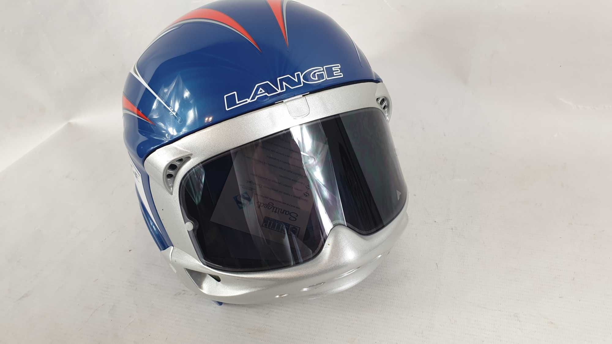 kask narciarski  I LANGE r 52  Z WBUDOWANYMI GOGLAMI