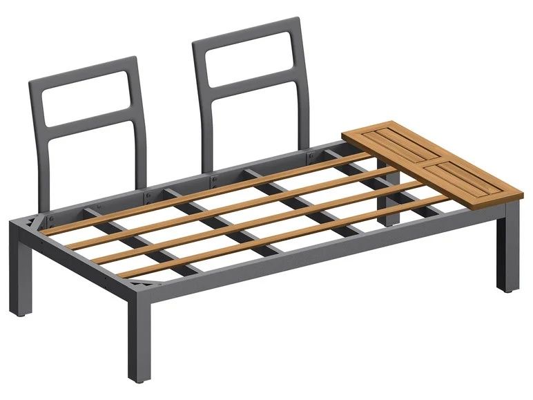 Zestaw ogrodowy narożna kanapa z aluminium i drewna Livarno