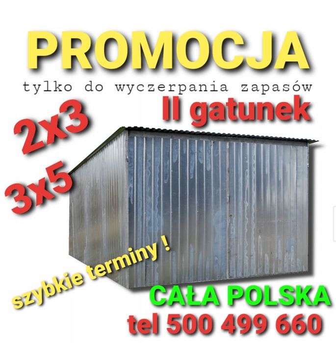 Garaż blaszany np 3x5 Blaszak GARAŻE Tanio i Szybko! CAŁA POLSKA raty