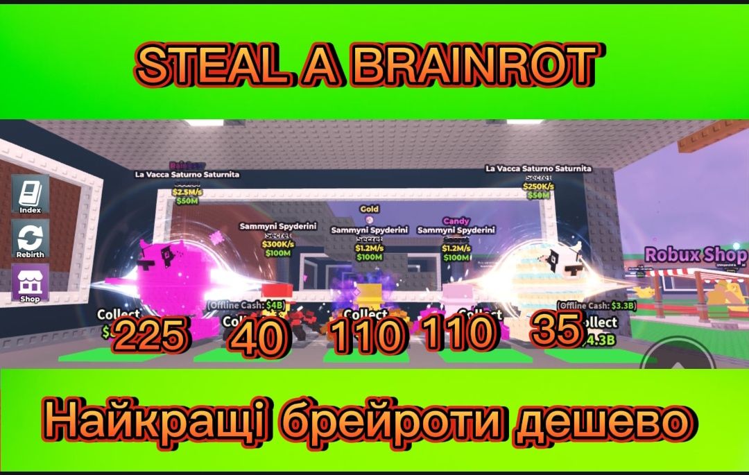 Steal a brainrot герої