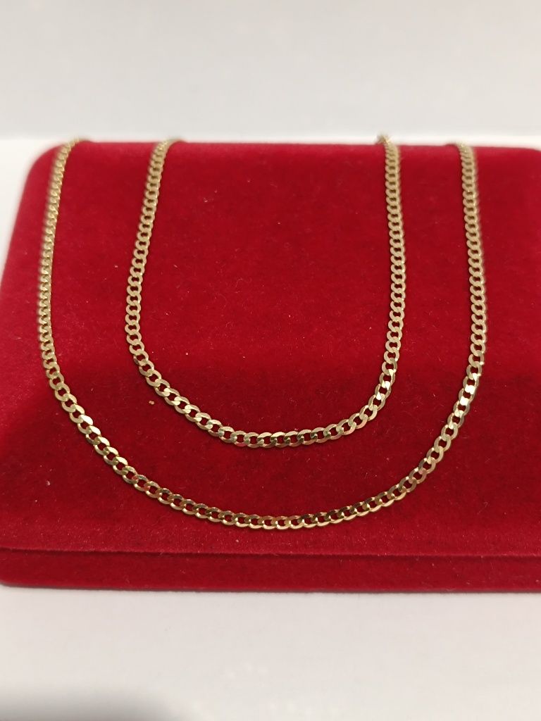 Złoty łańcuszek splot drobna Pancerka długość 45cm, złoto próby 585