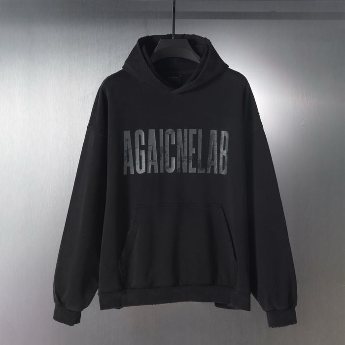 Balenciaga худи черное оверсайз мужское унисекс оригинал