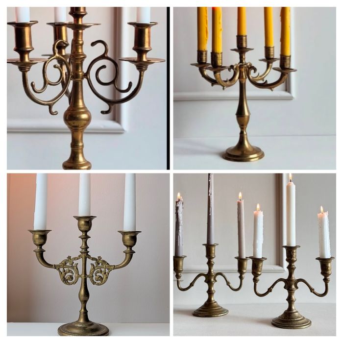 Вінтажні підсвічники свічники антикварні латунні бронзові з Європи