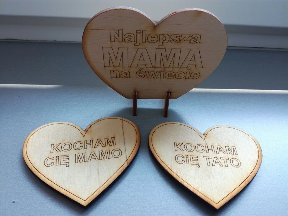 Zestaw ozdób drewnianych dla mamy i taty