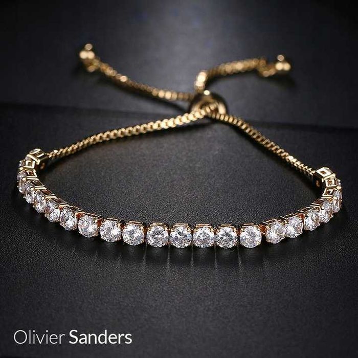 Olivier Sanders - Złota bransoletka damska z kryształkami Swarovski