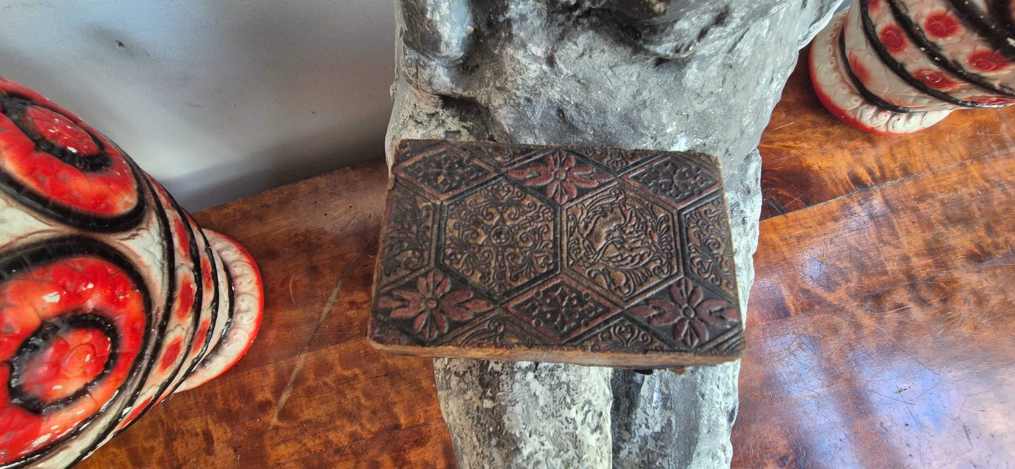 Pudełko kasetka pojemnik skóra antyk vintage zabytek dekor boho