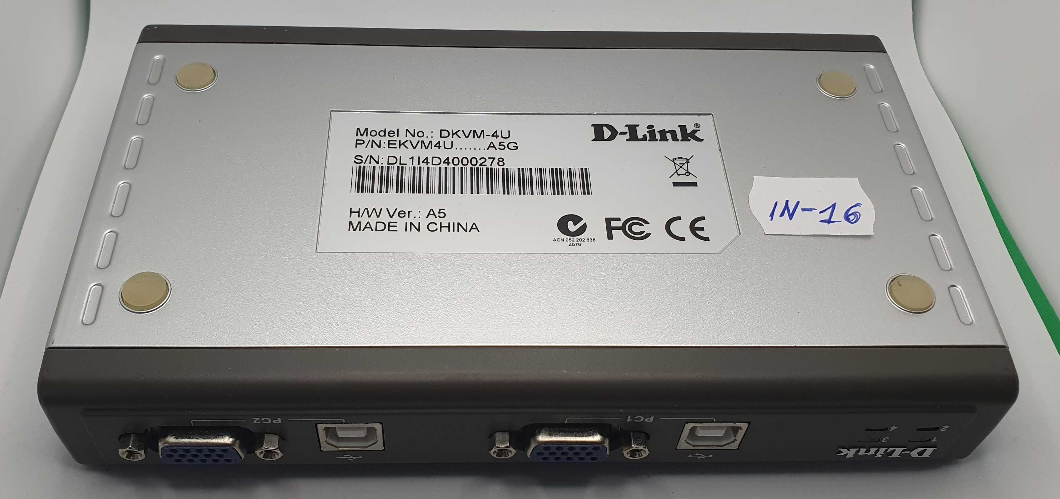 D-Link 4-portowy przełącznik KVM USB DKVM-4U - poleasingowy - #IN-16