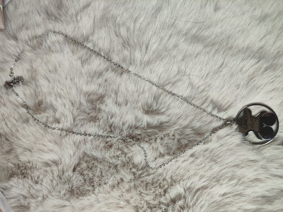 naszyjnik miś nowy srebrny