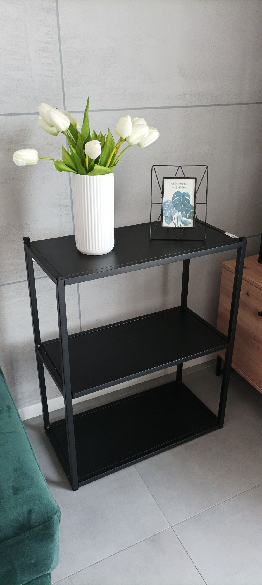 Ikea metalowy regał czarny