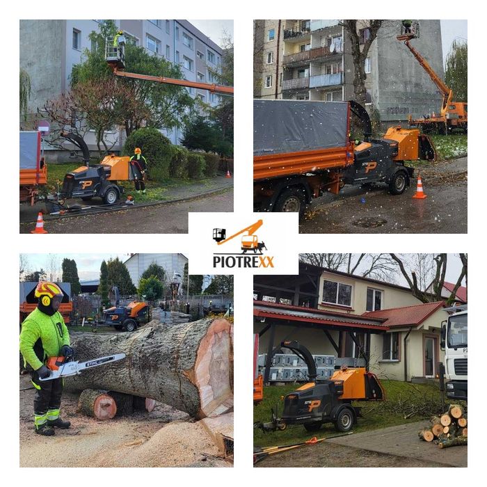 Przycinanie Drzew Ogrody Rębak Frezowanie Pni GlebogryzarkaSeparacyjna