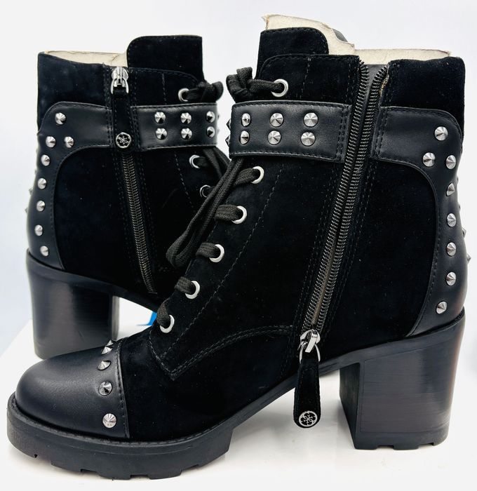 ‼️Nowe oryginalne botki sztyblety GUESS czarne 39 AZ 061 obcas 7.5 cm