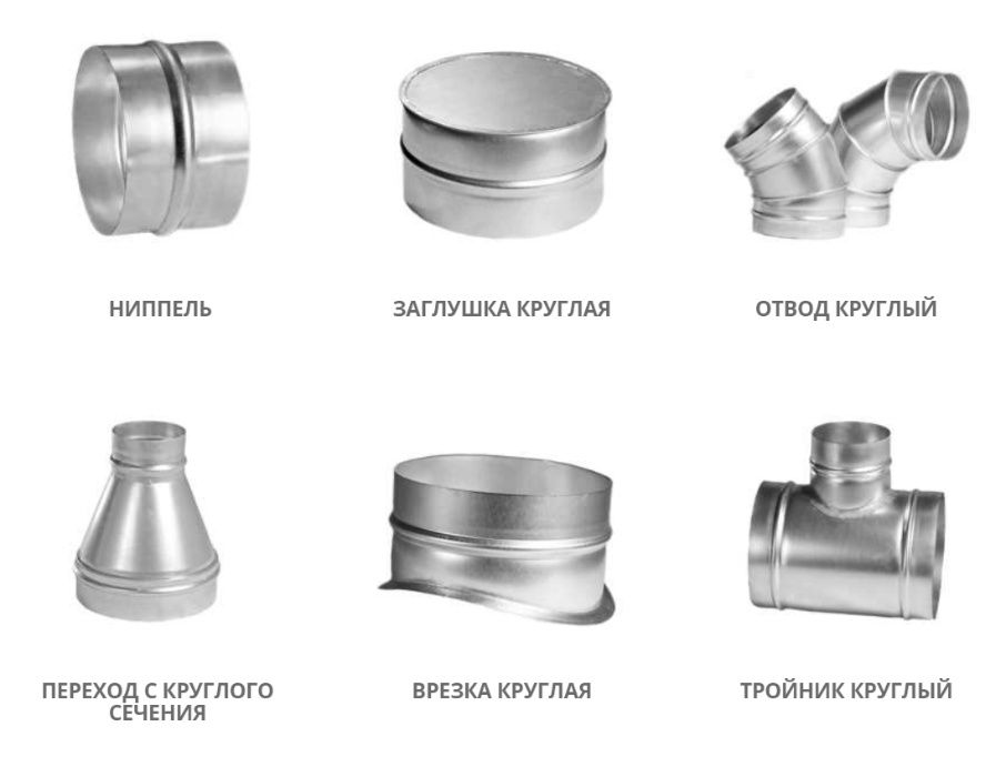 Воздуховоды для вентиляции. Оцинкованные трубы, заготовка, фасонина.
