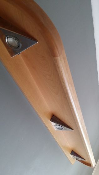 Komplet półka wisząca z szafką oświetlane drewno