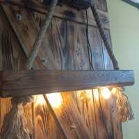 Lampa wisząca z drewna