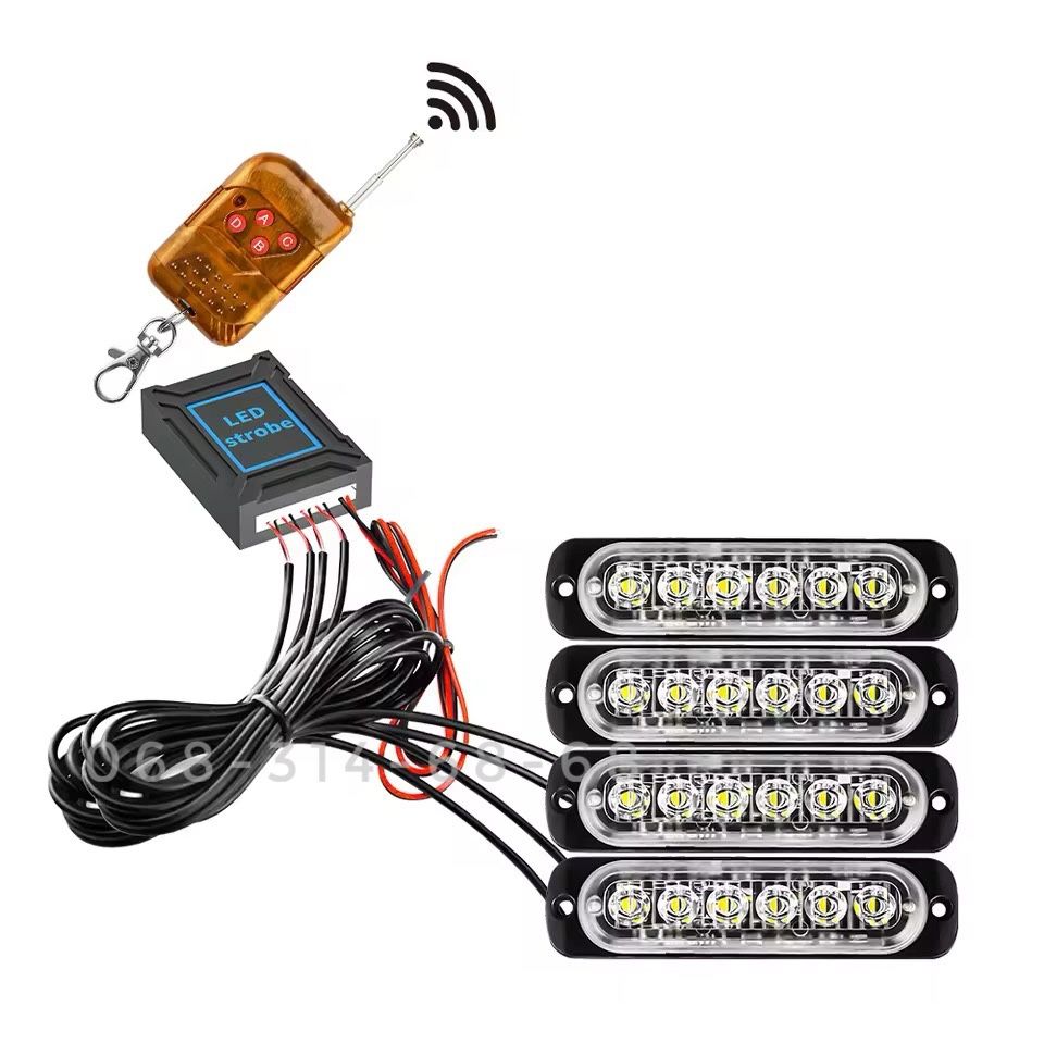 Поліцейський LED стробоскоп в ришітку, 9 режимів + пульт, спец сигнал