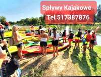 Kajaki rzaka Pilica Spała Inowłódz Mysiakowiec Gapinin