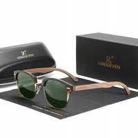 Okulary KINGSEVEN Panterka drewno polaryzacja jak RAY-BAN