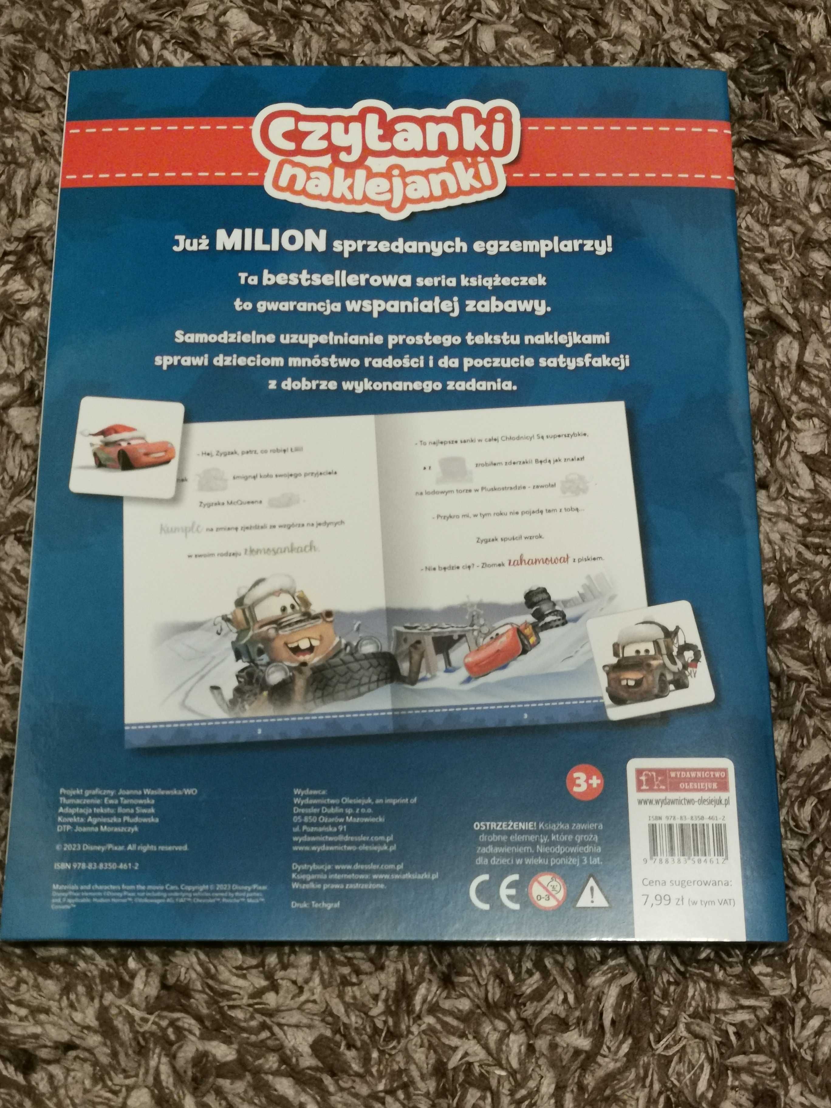 Nowa książeczka Czytanki naklejanki Disney Auta