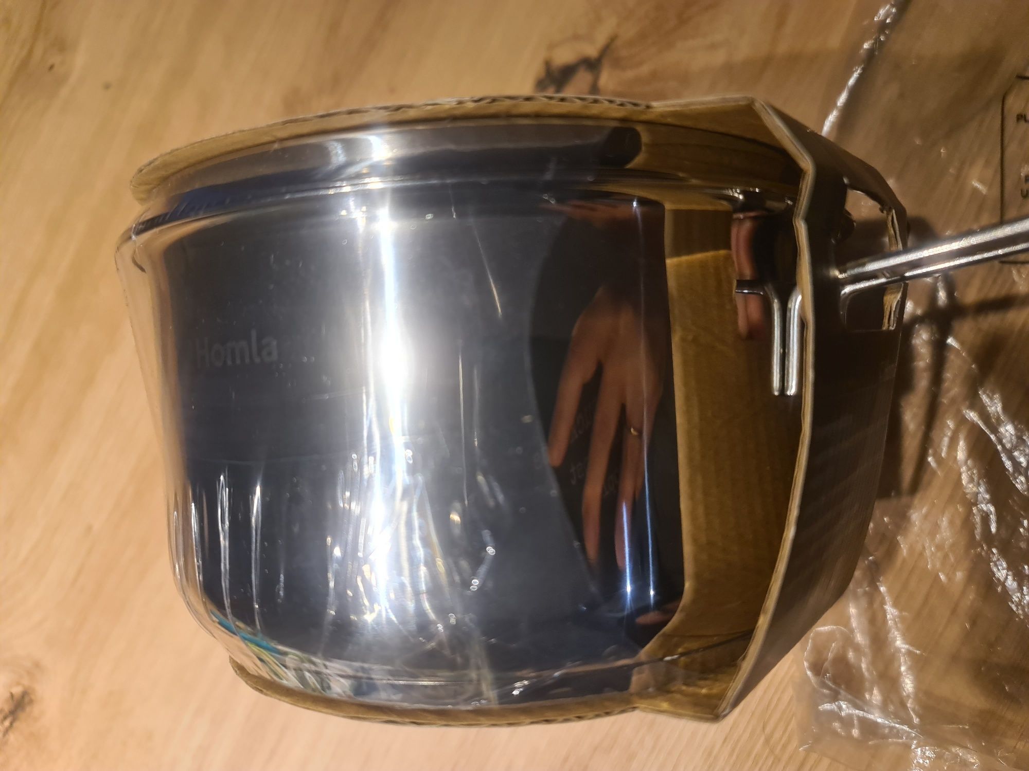 Nowy rondel z pokrywką 1,5 l Homla Unero saucepan stal nierdzewna