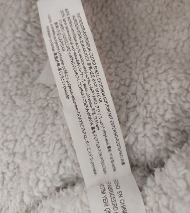 Płaszczyk z wełną, cieply sweter miś, Zarababy r. 86 cm.