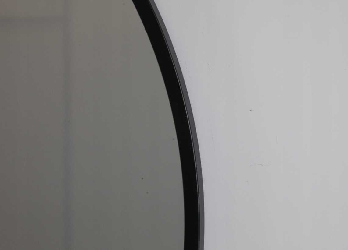 Duże OKRĄGŁE LUSTRO Wiszące 80cm Czarne Do Łazienki Salonu (WYPRZEDAŻ)