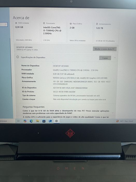 Portatil Gaming Hp Omen