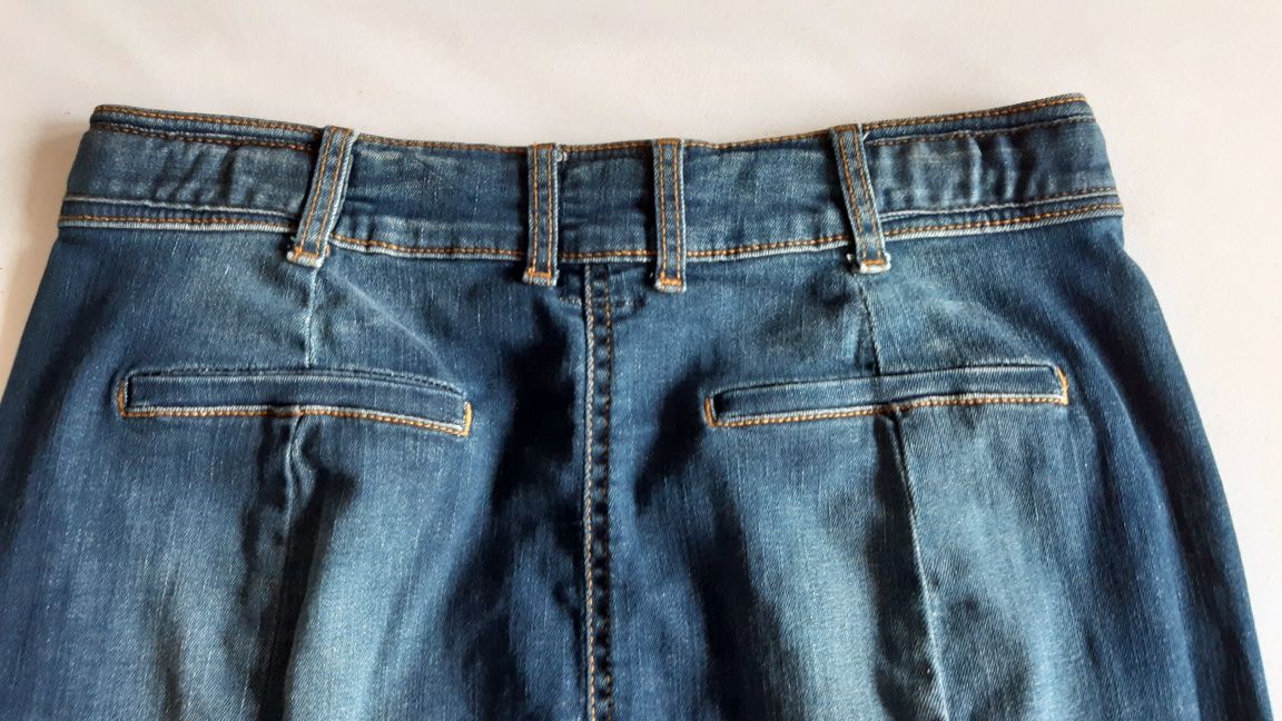 TOM TAILOR spódnica jeansowa, rozm. 38, elastyczna, kształt ołówkowy.