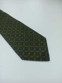 Pierre Cardin zielony jedwabny krawat geometryczny maj93