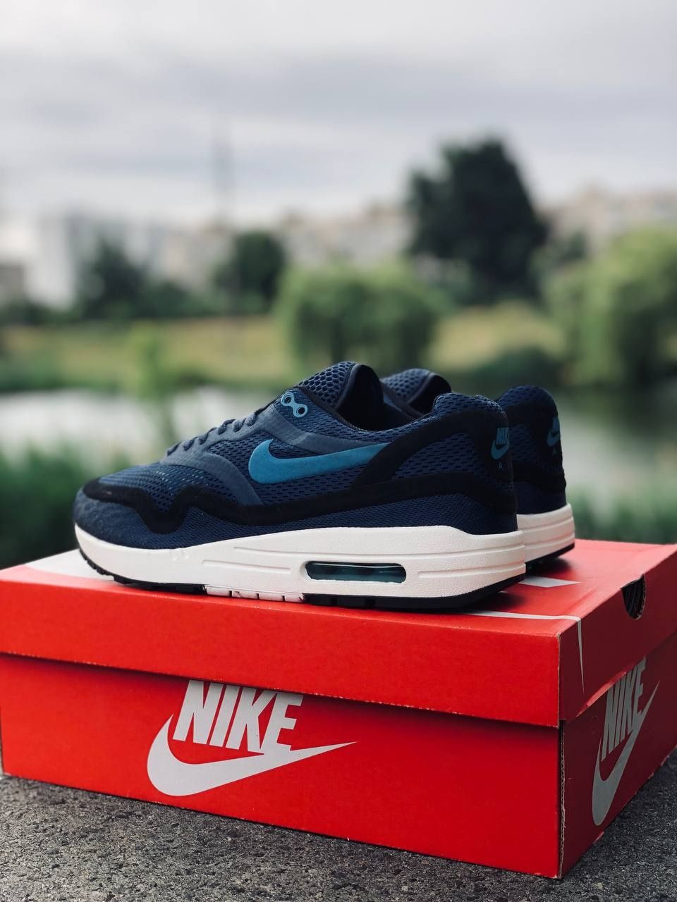 Мужские кроссовки Nike Синие Летние кросовки Найк Кросівки літні найк