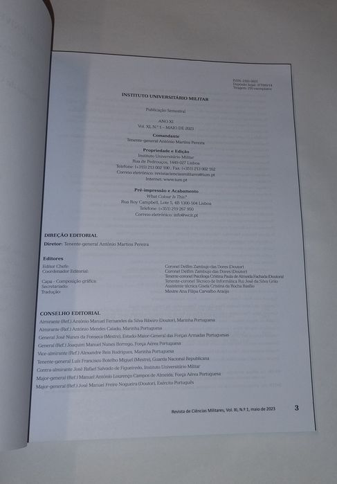 Revista de Ciências Militares 

Centro de Investigação e desenvolvimen