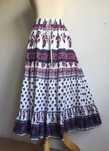 Długa biała rozkloszowana spódnica L XL Bonprix 100% bawełna boho folk