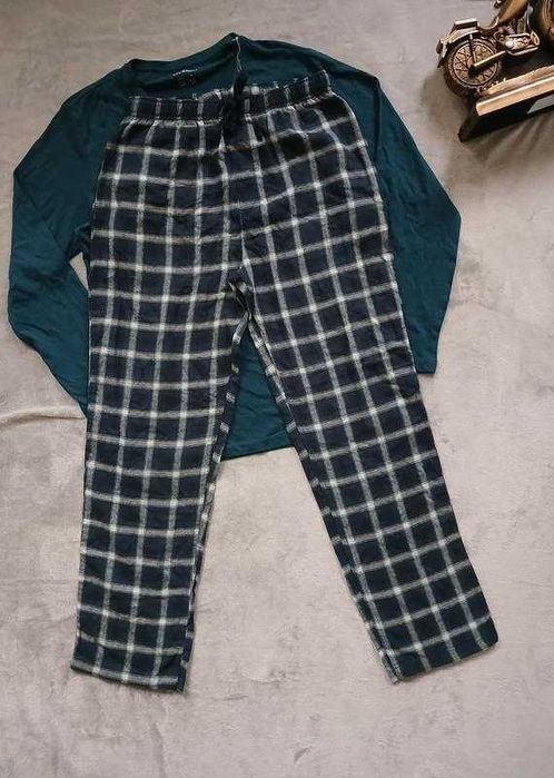 Чоловіча піжама з фланелевими штанами р. S, M, L, XL
