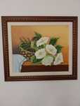 Quadro pintura à mão.  Tema: jarros em cesta