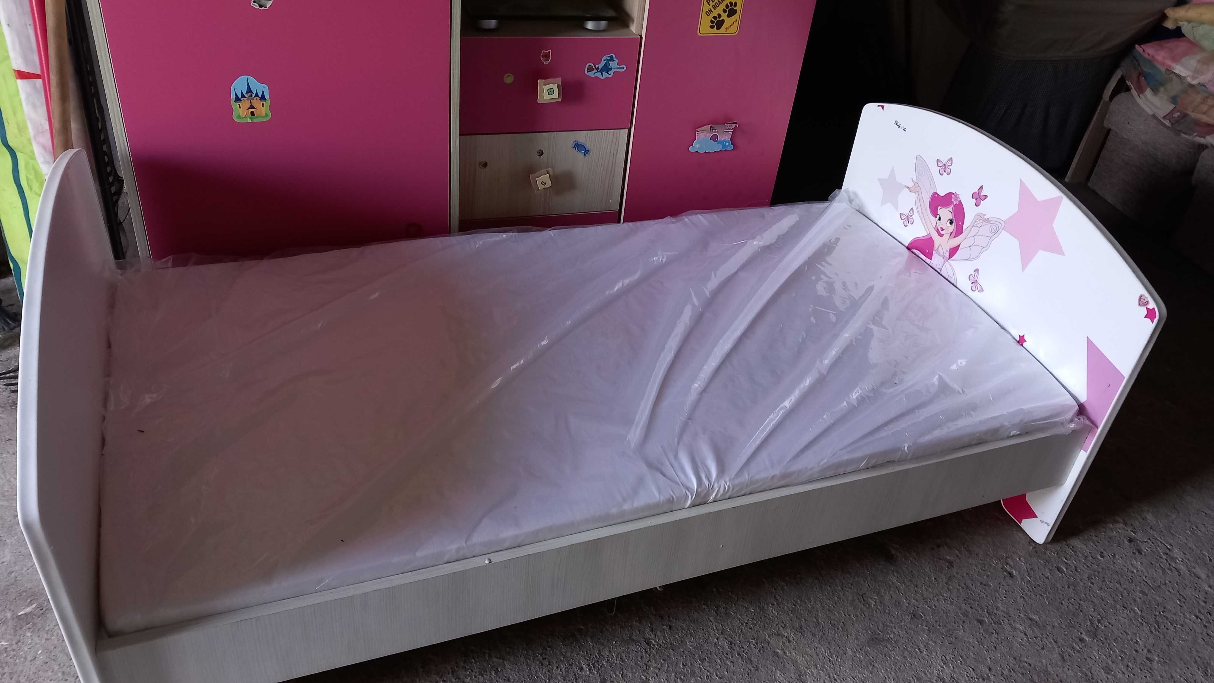 łóżeczko dla dziewczynki 160x80cm z materacykiem