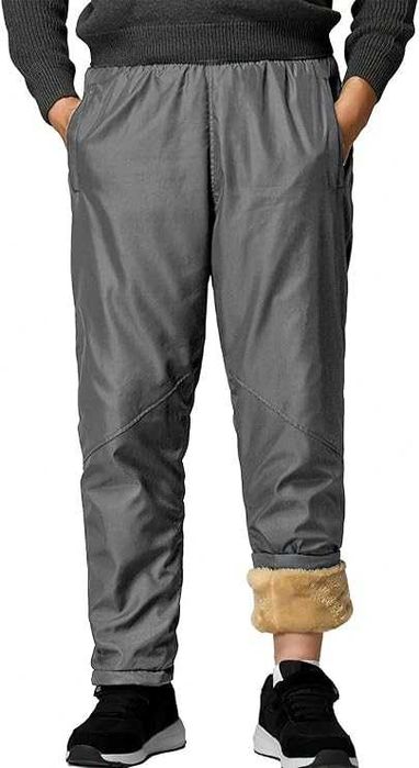 KTWOLEN Męskie spodnie ocieplane XXL ciemnoszare WYPRZEDAŻ