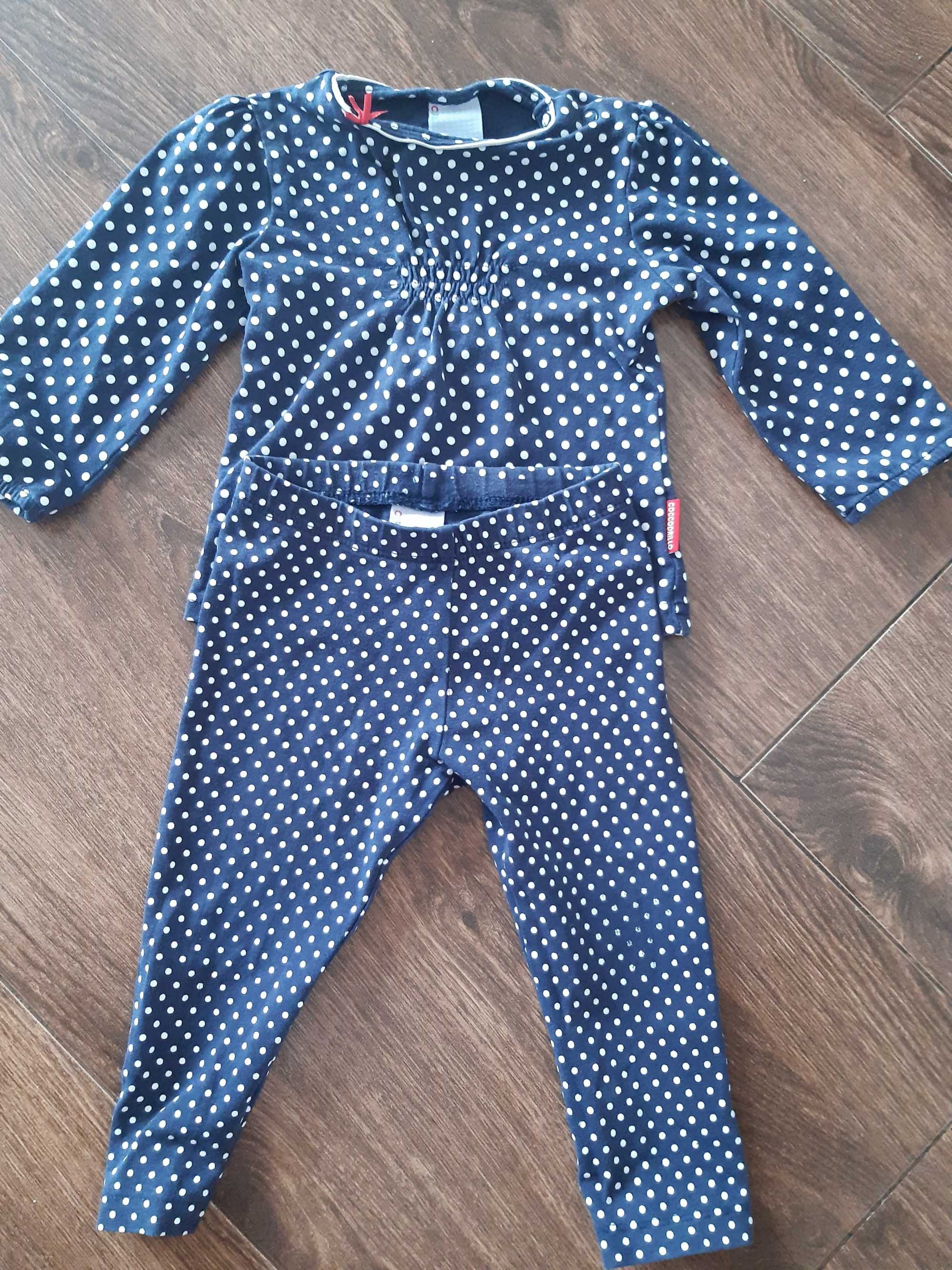 Bluzka i leginsy w grochy komplet roz.80