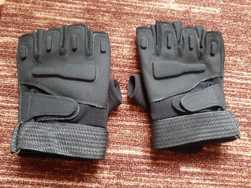 Rękawiczki bezpalcowe taktyczne czarne rozmiar L