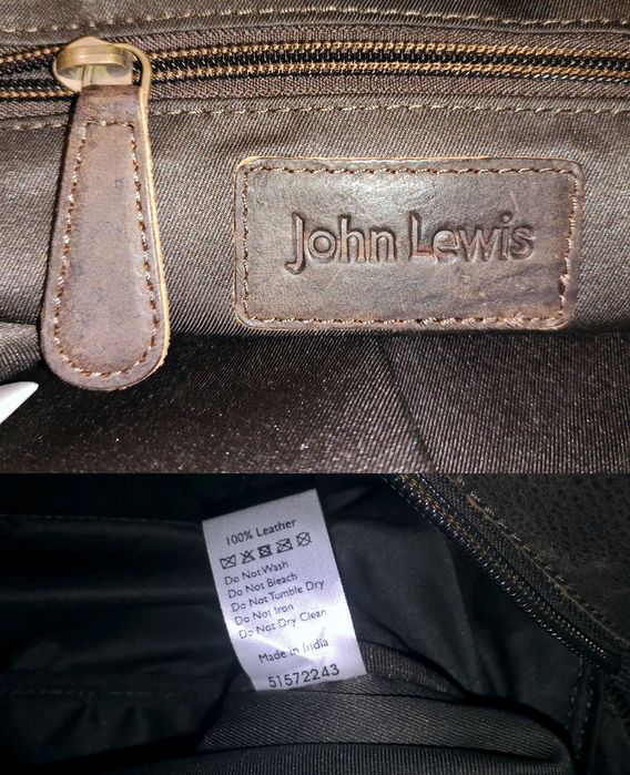 Сумка John Lewis кожаная для ноутбука или другого на плечо мягкая кожа