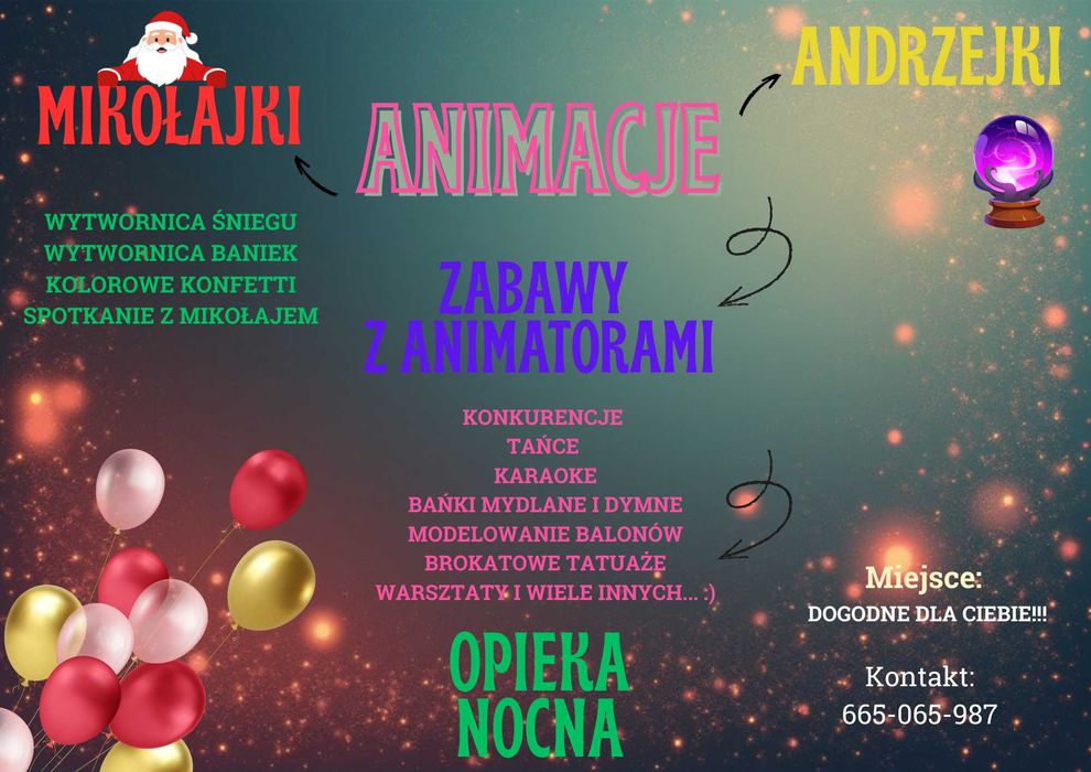 MIKOŁAJ Animacje, animatorka,animator, WYTWORNICA ŚNIEGU, piana party