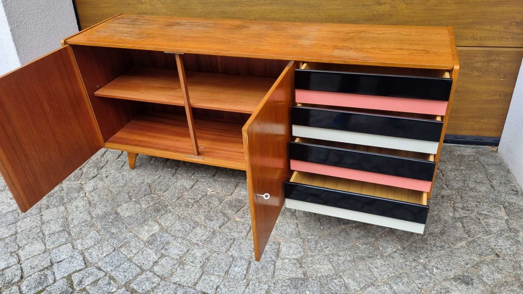 Szafka RTV Komoda U 460 Sideboard J Jiroutek Czechosłowacja Design PRL