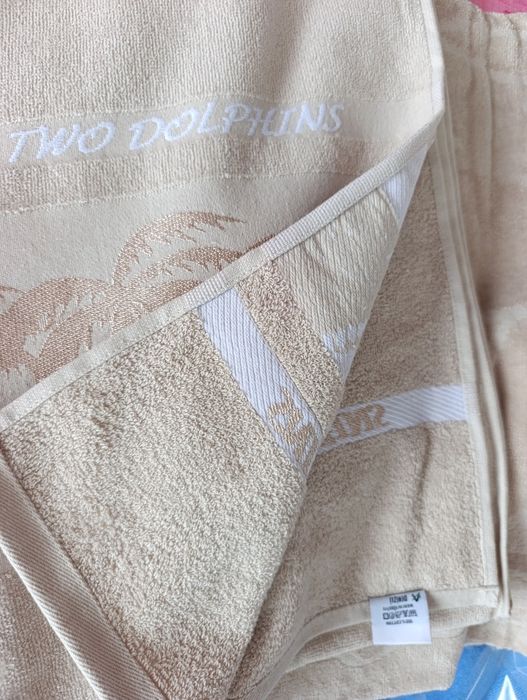 Пляжні рушники 90х170 двосторонні турецькі. 2 дельфіни.