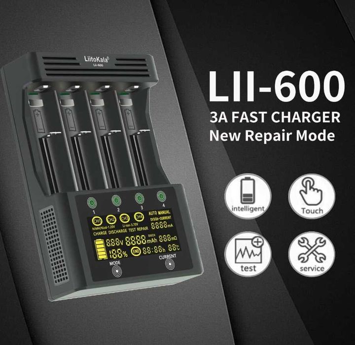 LiitoKala Lii-600 зарядний пристрій для Li-ion, Ni-Mh, Ni-Cd АКБ