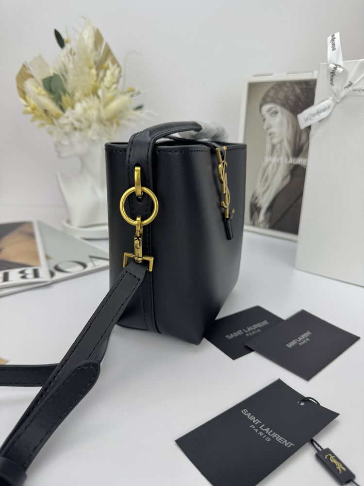 Сумка YSL Yves Saint Laurent шкіра | чорна | золота фурнітура
