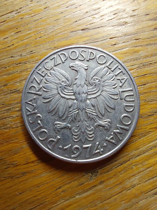 Moneta 5zł Rybak 1974r- ładna
