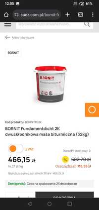 BORNIT Fundamentdicht 2K dwuskładnikowa masa biturmiczna, dysperbit