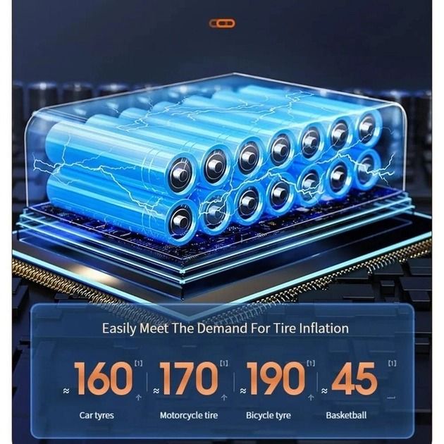 Хіт 2024!Портативний Компресор Акумуляторний, Насос для Шин Автомобіля