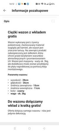 Ciężki wazon z wkładem gratis