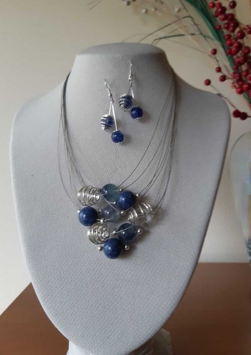 naszyjnik z kolczykami  opal